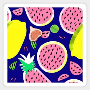 Large scale vector tropical fruits in 70s style Sticker